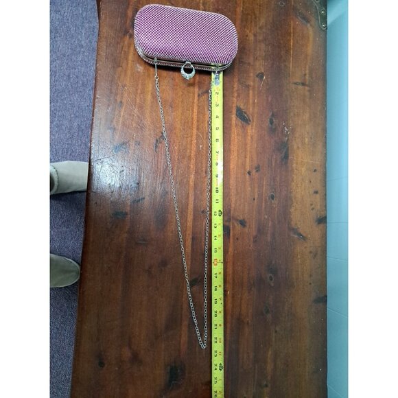 Wom Handbag Crystal Clutch Studded Pink Fuschia Purse Evening Holiday Bag - Picture 14 of 14